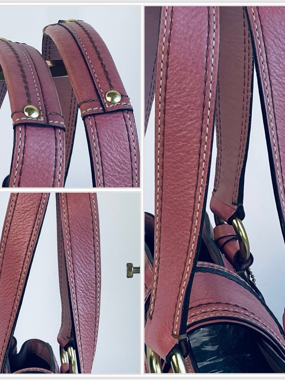 Coach Rare Rose Pink Y2K Embossed Hampton Shoulder Bag - Picture 10 of 13